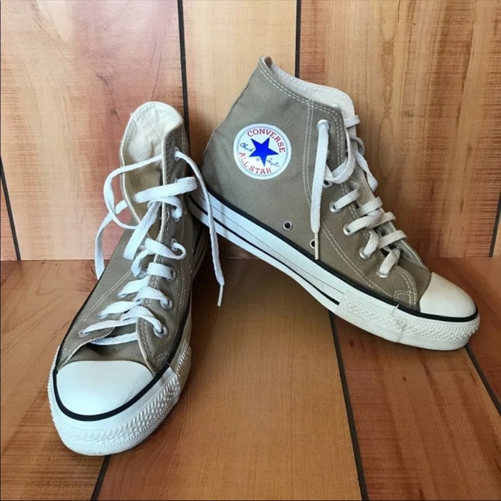 Tan All Star Converse High Tops